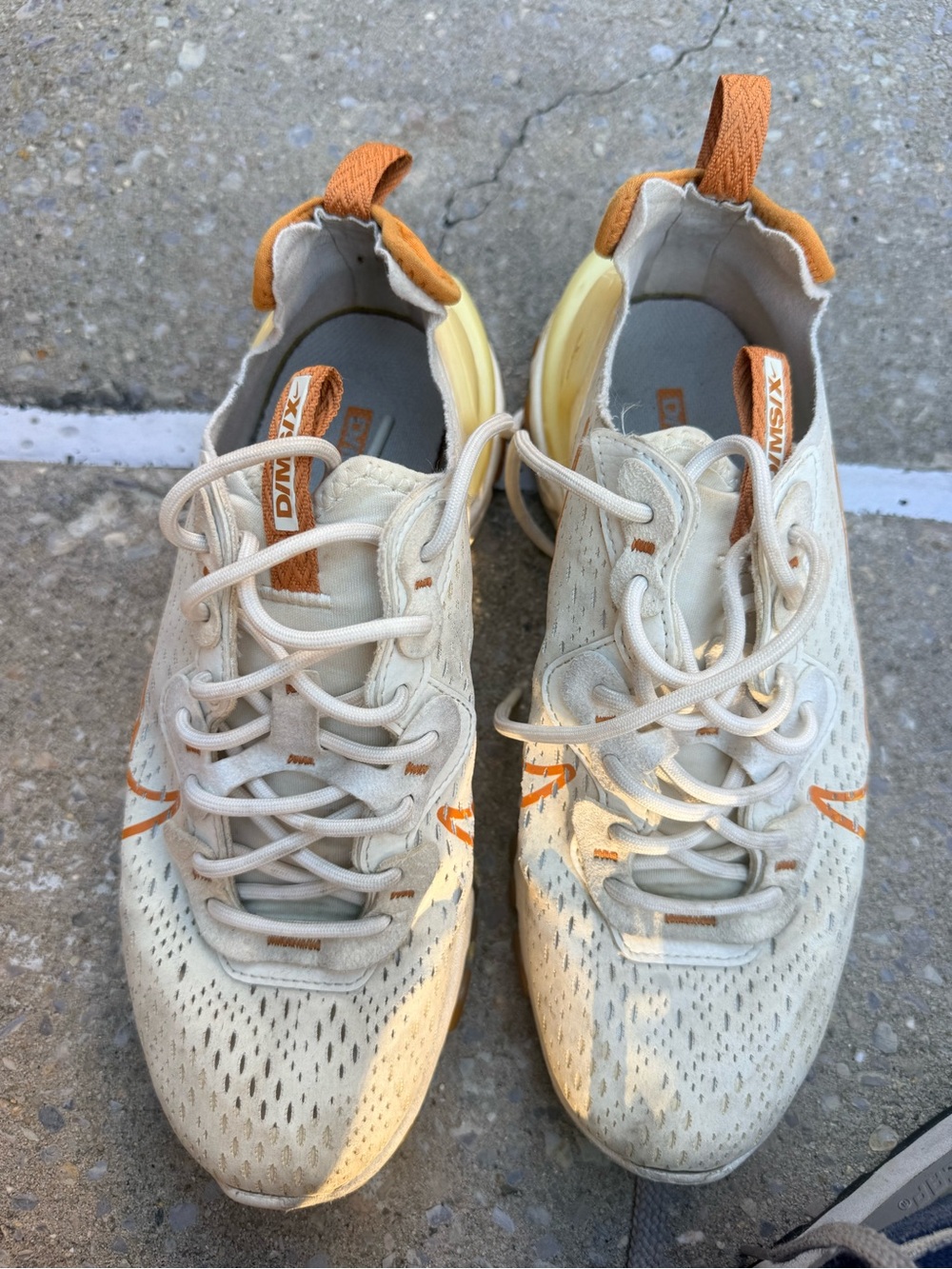 Nike Men's Cream and Orange Running Sneakers